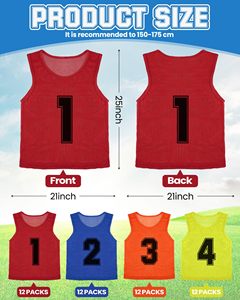 48 Chalecos Deportivos para Adultos, de Malla de Nailon, para Fútbol, <span class=keywords><strong>Baloncesto</strong></span>, Entrenamiento de Equipos, Secado Rápido - Product Image 2
