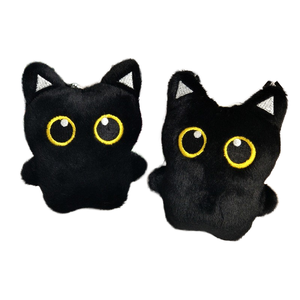 Mini Kawali chat noir poupée en peluche porte-clés dessin animé pendentif PP coton rempli chat peluche cadeau accessoires jouets en peluche - Product Image 1