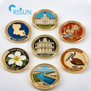 Pièces commémoratives personnalisées avec drapeau et carte de la Louisiane de la Nouvelle-Orléans, médaillon souvenir de l'État, pièce de défi personnalisée de la Louisiane - Product Image 1