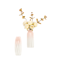 Vase de table en céramique rose dégradé, écologique, décoration d'intérieur, design moderne haut de gamme, style mariage, hydroponique, floral