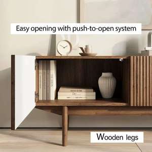 <span class=keywords><strong>Meuble</strong></span> TV design moderne et élégant 2026, fin et spacieux, avec 2 portes et une <span class=keywords><strong>niche</strong></span> ouverte - Product Image 5