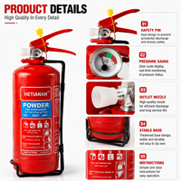 Extincteur à poudre sèche portable 1-12 kg ABC DCP en acier inoxydable certifié KIWA TUV Rheinland pour la maison et l'industrie