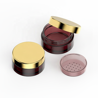 Pot en plastique ambré de haute qualité Choebe de 40 ml pour cosmétiques et soins de la peau, flacon d'emballage rond transparent vide avec couvercle doré