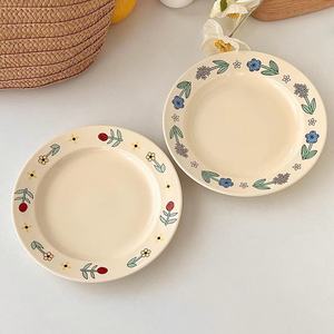 Lelyi Korean Ins <span class=keywords><strong>Assiette</strong></span> à fleurs fraîches <span class=keywords><strong>Assiette</strong></span> en céramique <span class=keywords><strong>Assiette</strong></span> à gâteau aux fruits mignons - Product Image 4