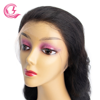 Wig Rambut Asli 13x6 Body Wave Lace Front, Wig Rambut Asli Pre Plucked dengan Lace Frontal Transparan untuk Wanita