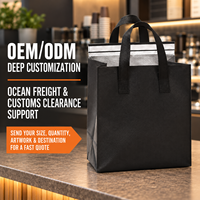 Sac isotherme en aluminium non tissé avec base carrée large, logo personnalisé pour la livraison de nourriture et les plats à emporter des restaurants