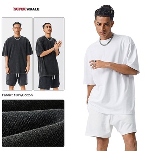 بيع بالجملة عالية الجودة قطن فارغ Gsm حجم كبير للرجال مخصص غسلها خمر تي شيرت - Product Image 3