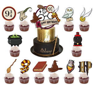 Décoration de fête d'Halloween <span class=keywords><strong>Harry</strong></span> <span class=keywords><strong>Potter</strong></span>, joyeux anniversaire, thème magique, école de sorcellerie, ballons, décoration de gâteau de dessin animé - Product Image 3