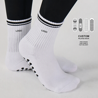 Chaussettes de yoga antidérapantes en coton respirant personnalisées pour femmes, avec logo sur mesure, pour fitness et Pilates