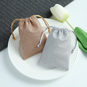 Sacs en velours à cordon pour bijoux étincelants, 8x10cm, pour ranger les bagues, le rouge à lèvres, emballage cadeau - Product Image 4