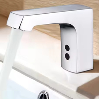 Robinet de salle de bain à finition chromée, à capteur, économiseur d'eau, hygiénique, pour la rénovation de la maison, l'hôtellerie et l'utilisation publique, robinet de lavabo en laiton