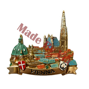 Vienna Fridge Magnet Souvenir Tourist <strong>Metal</strong> <strong>Die</strong> Casting Engraving Construction Magnetic Fridge Magnet for Party Home Decor - Product Image 4