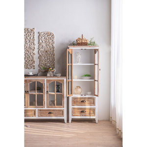 <span class=keywords><strong>Vitrina</strong></span> lateral de diseño <span class=keywords><strong>Vintage</strong></span>, muebles de estilo campestre hechos a mano, armario de vino, esquina de madera, porche con puerta de vidrio - Product Image 6