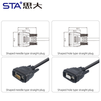 Kabel Konektor DB9 Tahan Air IP67 9 Pin Male ke Female, Kabel Data Serial D-SUB Industri Terpadu RS232 RS485