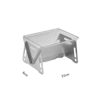Stainless Steel Modern Charcoal Barbecue Outdoor Mini Backpacking Foldable Safety Device Mesh <b>BBQ</b> Card Stove Camping JM-YS-1035 - Product Image 4