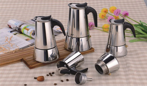 <span class=keywords><strong>Cafetera</strong></span> Italiana Clásica de Acero Inoxidable para Espresso, 2-<span class=keywords><strong>9</strong></span> <span class=keywords><strong>Tazas</strong></span>, Plateada, Apta para Inducción, <span class=keywords><strong>Cafetera</strong></span> Moka Portátil con Tapa para Estufa - Product Image 5