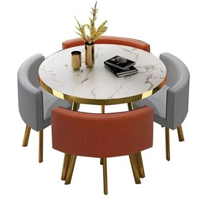 Juego <span class=keywords><strong>de</strong></span> Comedor <span class=keywords><strong>de</strong></span> Mármol <span class=keywords><strong>de</strong></span> Lujo Ligero con Función <span class=keywords><strong>de</strong></span> Almacenamiento, Mesa Pequeña Moderna, Muebles para el Hogar, Oficinas <span class=keywords><strong>de</strong></span> Ventas, Áreas <span class=keywords><strong>de</strong></span> Recepción y Ocio - Product Image 5