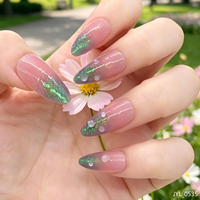 24 faux ongles réutilisables à paillettes dégradées pour femmes, extension d'ongles, art des ongles, salon, personnalisé