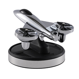 Solar Powered Rotating Airplane <b>Car</b> Fragrance Ornament Aluminum Alloy In-<b>Car</b> Aromatherapy <b>Decor</b> Red Blue Silver Yellow - Product Image 2