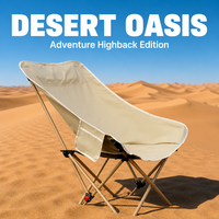 Chaise de camping pliante réglable à dossier haut en tissu Oxford 600D avec structure en acier