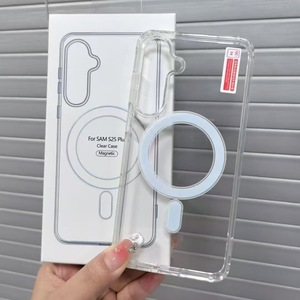 Custodia per telefono in plastica trasparente trasparente Anti-caduta magnetica per <span class=keywords><strong>Samsung</strong></span> S22 S23 S24 S25 Ultra-custodia per custodia cellulare con confezione - Product Image 5
