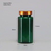 Service tout-en-un : flacons en plastique PET vert pour médicaments, vitamines, pilules et capsules avec bouchon à vis