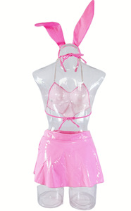 Disfraces de Fantasía Adorable Traje de <span class=keywords><strong>Conejita</strong></span> Conjunto de 3 Piezas con Sujetador, Falda y Diadema Seductor Conjunto de Lencería para <span class=keywords><strong>Mujer</strong></span> <span class=keywords><strong>Disfraz</strong></span> de Halloween - Product Image 5