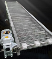 Convoyeur à bande en maille d'acier inoxydable 304 de qualité alimentaire personnalisé avec ventilateurs de séchage et de refroidissement par soufflage d'air pour l'industrie agroalimentaire