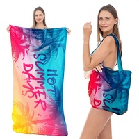 Custom Logo Multifunction Digital Printed Microfiber Travel Beach Towel Bag Quick Dry New Design Sand Free Beach Bath Towels