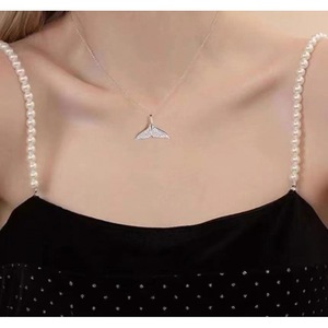 Collana con Ciondolo a Coda di Sirena e Design a Balena, Catena in Rame Stile Bambù - Tu Rendi la Mia Vita Più Bella, Regalo Romantico per la Fidanzata - Product Image 4