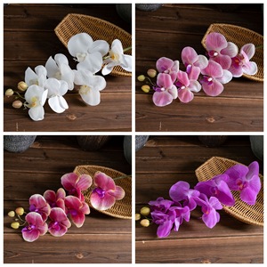 Orquídea Phalaenopsis Artificial CallaFloral, Bonsái de PVC en Blanco Lechoso, Rosa Claro y Morado Oscuro, Decoración para Interiores del Hogar - Product Image 3