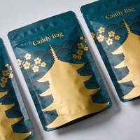 Sachet Doypack Personnalisé avec Logo Doré Estampé, Refermable à Fermeture Éclair, pour Emballage Cadeau Festif, Bonbons, Snacks et Chocolats