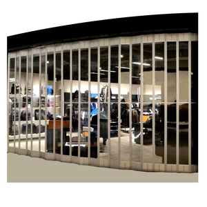 Porte <span class=keywords><strong>Scorrevoli</strong></span> Moderne in PVC Effetto Ghiaccio per Negozi, Porte Pieghevoli a Fisarmonica in Policarbonato Cristallino Competitive - Product Image 6
