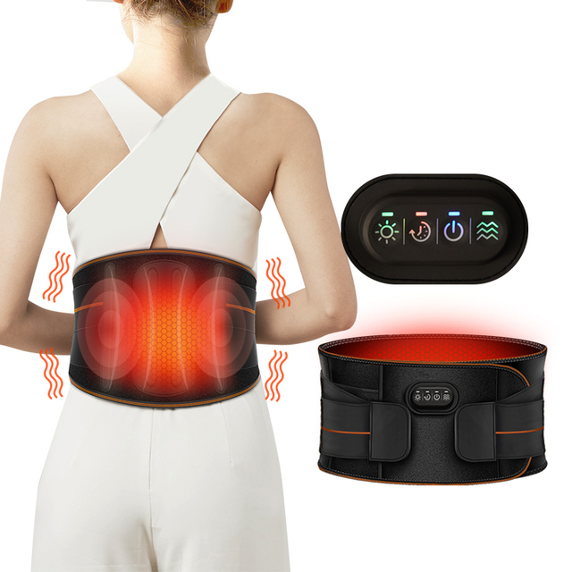 Factory Price Portable Cordless Waist Heated Pad Lower Back Massager Air Lumbar Belt with Massage and Heating