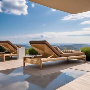 Nueva Llegada: Muebles de Jardín Modernos para Exteriores, Venta Directa de Fábrica, Silla de Madera de Teca para Patio, Material Mixto - Product Image 2