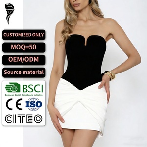 Vestido Corto Sexy sin Espalda para Mujer 2026, Vestido Mini Elegante de Verano sin Tirantes, sin Mangas, con Parches, Corte en A, para Fiesta y Noche - Product Image 1