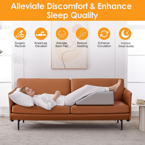 Almohada de Espuma Viscoelástica <span class=keywords><strong>en</strong></span> Forma de Cuña <span class=keywords><strong>para</strong></span> <span class=keywords><strong>Cama</strong></span>, Ideal <span class=keywords><strong>para</strong></span> Elevación de Piernas y Tobillos Postoperatoria, <span class=keywords><strong>para</strong></span> Dormir, Acampar y Cuidado Post-Quirúrgico - Product Image 4