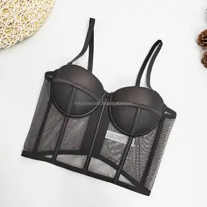 NOVANCE Summer 2022 Sexy Black See Through Fishbone Short Suspenders Shape Wear Ladies Bra For Daily Life