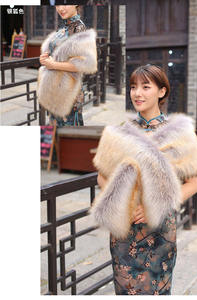 Hiver Multicolore Mariage Mariage Châles Chaud Cape Echarpe Femmes Manteaux Robe de Soirée Imitation Raton Laveur <span class=keywords><strong>Fourrure</strong></span> de Renard Châle Cou Echarpe - Product Image 6