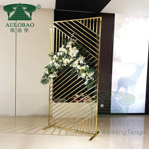 อุปกรณ์ตกแต่งฉากสำหรับงานแต่งงานอุปกรณ์ตกแต่งฉากทำจากสแตนเลสสีทอง - Product Image 4