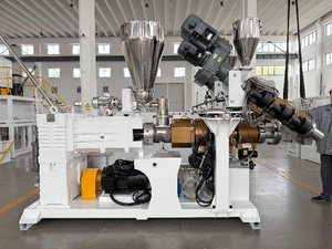 Một cửa giải pháp 100-150 kg/giờ HDPE/LDPE nhựa gỗ Composite Twin vít đùn cho decking/tấm với tự động coextrusion - Product Image 3