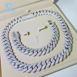 Hip Hop 18MM <b>Iced</b> <b>Out</b> VVS Moissanite Diamond Cuban Link <b>Chain</b> 925 Sterling Silver Hip Hop Style Trend Jewelry Necklace - Product Image 2