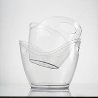 Hartvormige plastic ijs emmer, draagbaar met handvat, aangepaste logo, voor wijn, fruit, dranken, geschikt voor bar, club, buiten, picknick, feest