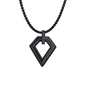Collares de Joyería Hip Hop para Hombre, Collares con Colgante Geométrico Hueco de Acero Inoxidable - Product Image 4