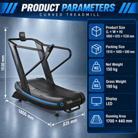 Tapis roulant incurvé sans alimentation électrique, à écran LED, robuste, commercial, pour CrossFit, BNGym, Hyrox