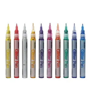 Water Based Glitter Marker Pens Writes On For Adult Coloring Books Craft Doodling Drawing Gift Card