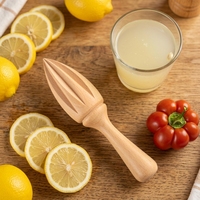 Alat pembuat jus buah Mini pemeras Lemon Manual kayu pemeras jeruk pemeras Lemon portabel peralatan dapur