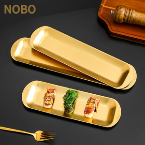 Rettangolo piatti d'argento in acciaio inox piastra per Barbecue retrò spessa stile coreano pasta di gamberetti Sushi vassoio piatto di stoccaggio per Hotel - Product Image 4