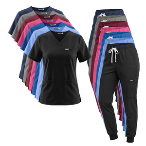 ชุดยูนิฟอร์มพยาบาลแบบสครับ กางเกงจ็อกเกอร์เอวยางยืดพร้อมเชือกผูก ผ้ากันยับ ชุดสครับทางการแพทย์ <span class=keywords><strong>ขา</strong></span>ยส่ง - Product Image 1