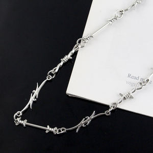 Gargantilla <span class=keywords><strong>de</strong></span> alambre pequeño para mujer, piedras <span class=keywords><strong>de</strong></span> alambre <span class=keywords><strong>de</strong></span> púas, HipHop, gótico, Punk - Product Image 4